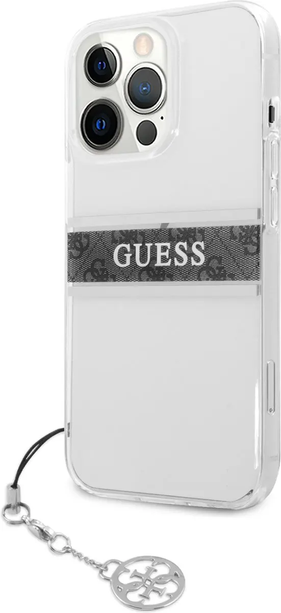 GUESS Charms Backcase iPhone 13 Pro - Transparant Grijs