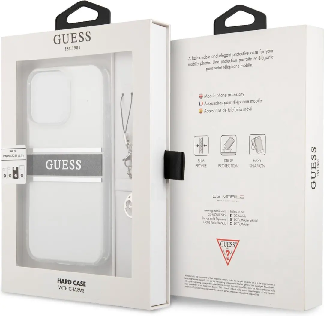 GUESS Charms Backcase iPhone 13 Pro - Transparant Grijs - afbeelding 6 van 6