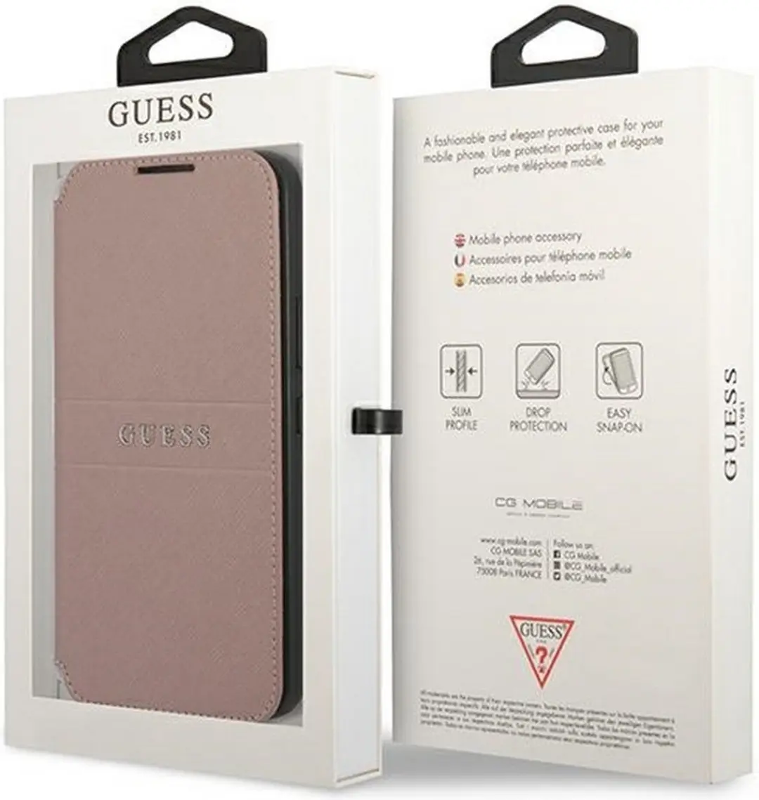 GUESS Saffiano Wallet Book Case - Samsung Galaxy S22+ - Roze