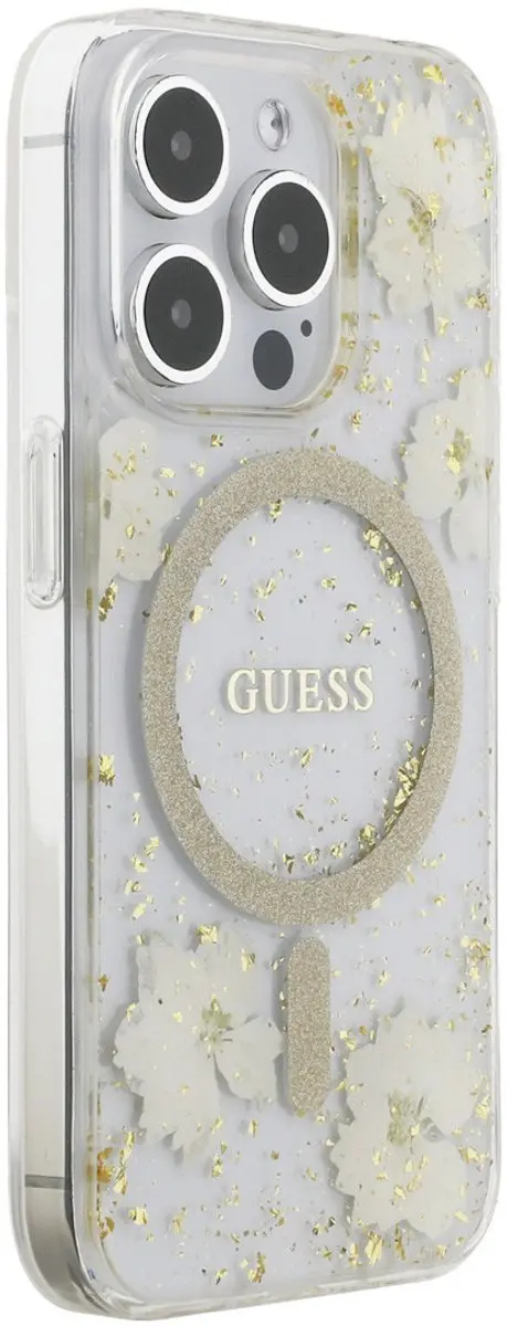 GUESS Telefoonhoesje iPhone 15 Pro - Beige - MagSafe