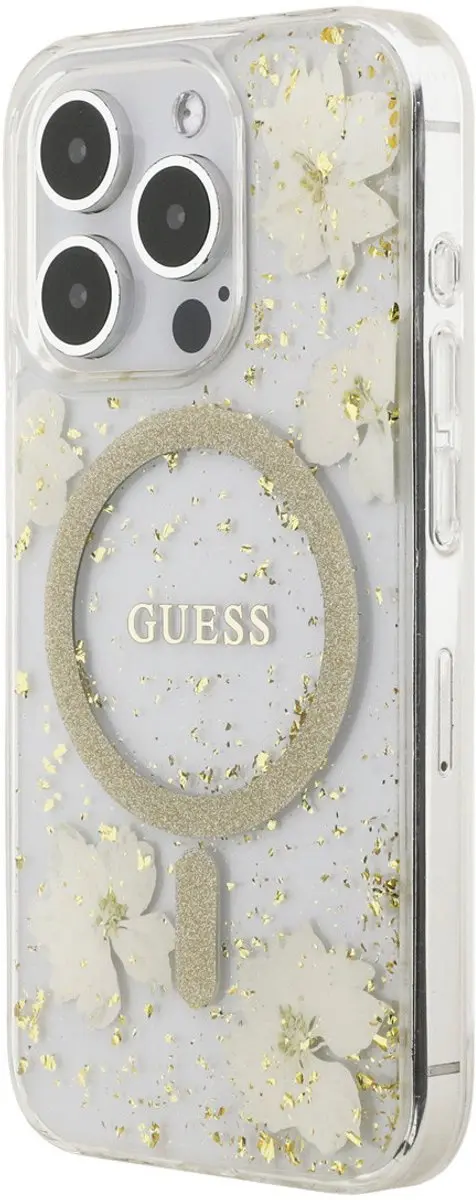 GUESS Telefoonhoesje iPhone 15 Pro - Beige - MagSafe