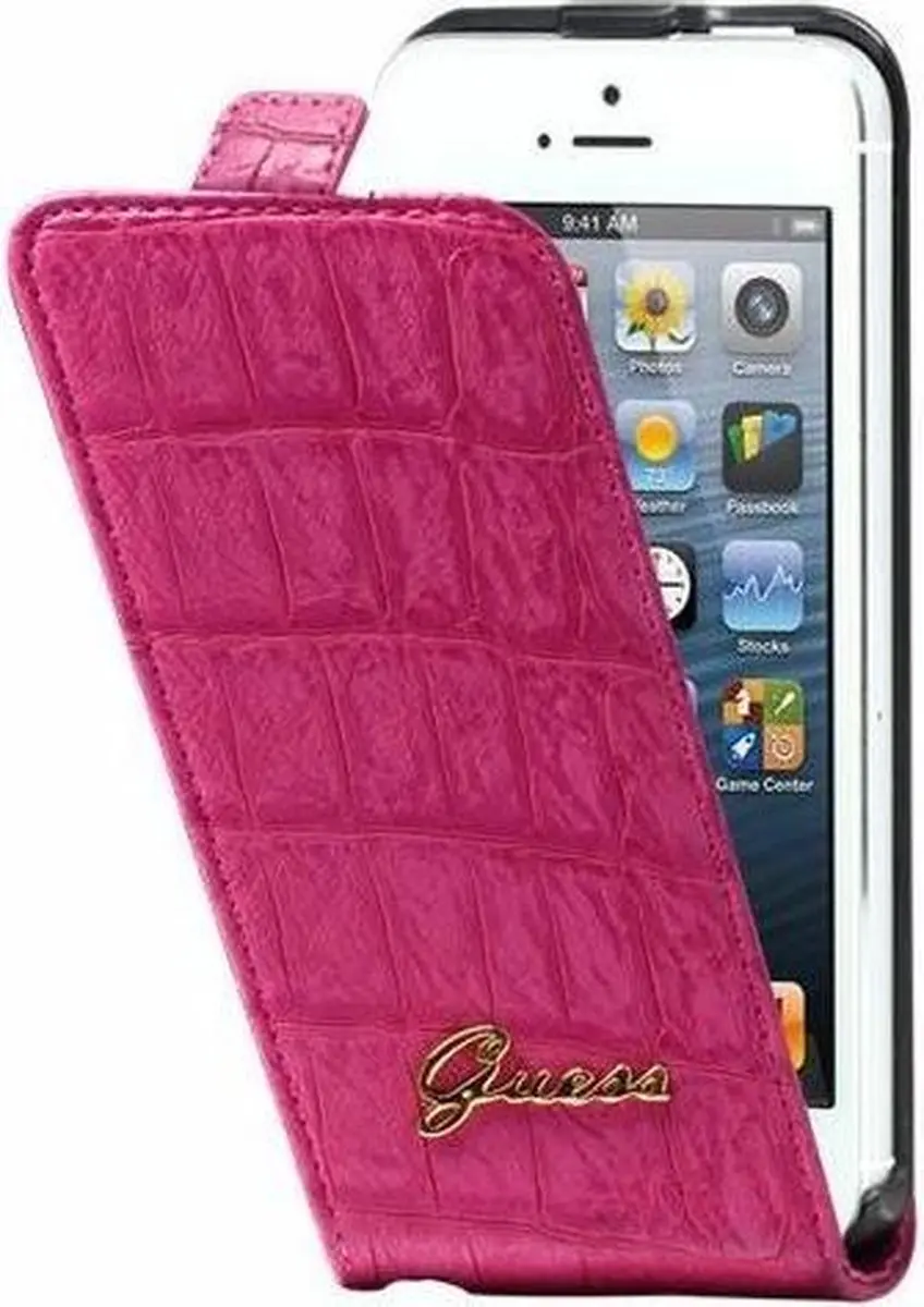 GUESS Leder Flipcase Wallet Cover iPhone 5/5s SE 2016 - Roze Goud - S206-12