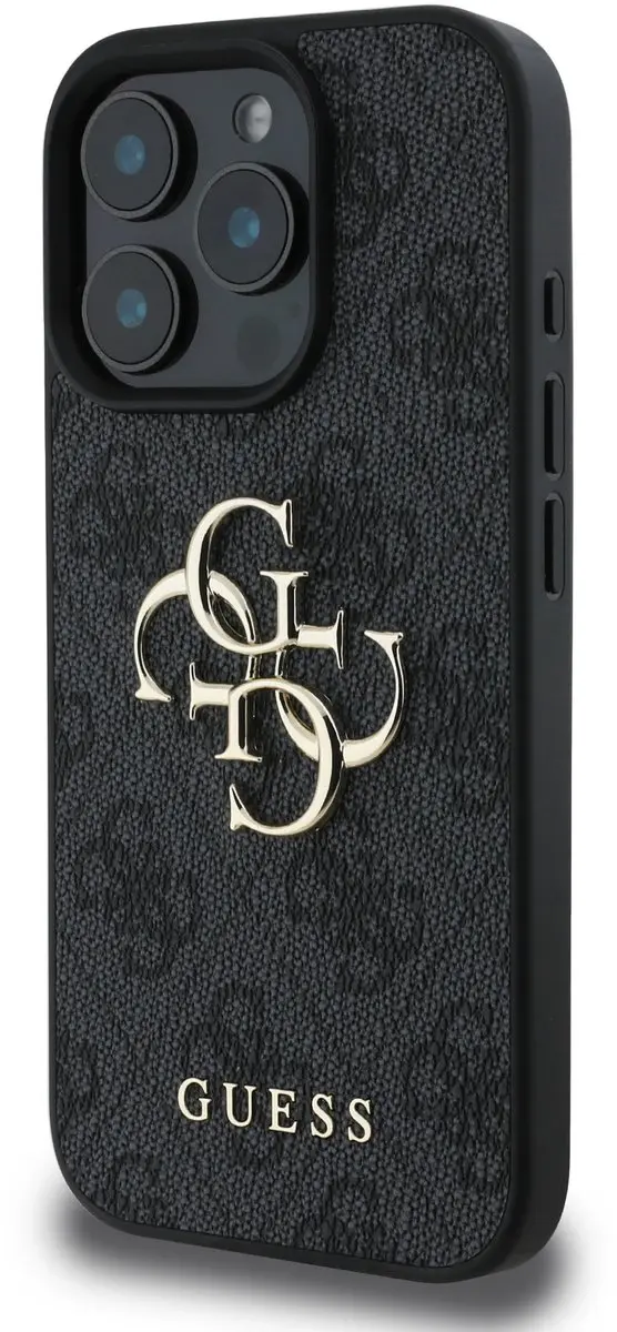 GUESS Metal Logo Hoesje iPhone 16 Pro Max - Grijs