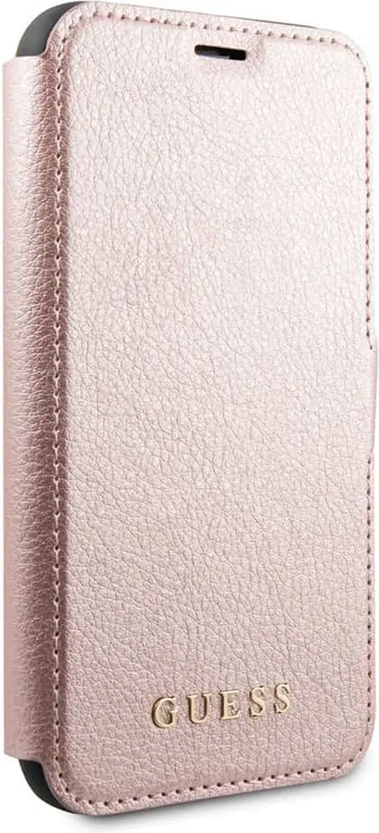 Guess Iridescent Hoesje iPhone 12 Pro - 3 Pasjes - Roségoud