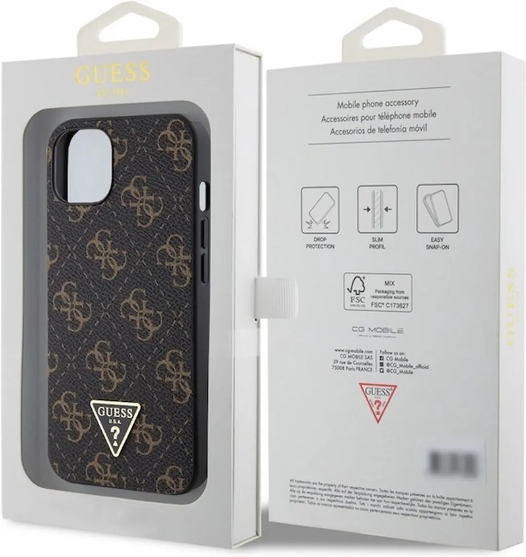 Guess 4G Triangle Logo Hoesje iPhone 13 - Zwart