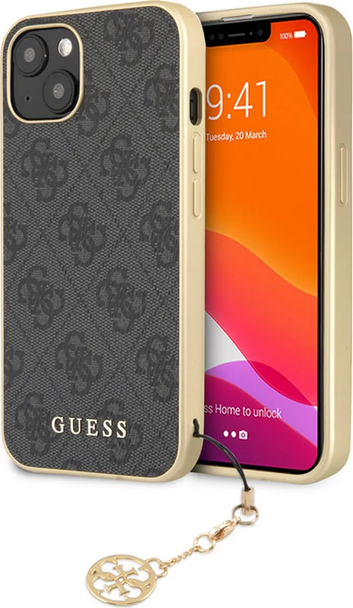 GUESS 4G Charms Back Case - iPhone 15 Plus - Grijs