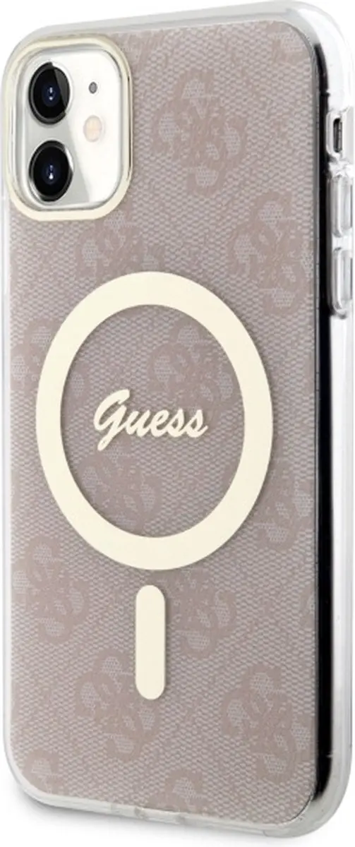 Guess iPhone 11 Hardcase - Roze - MagSafe 3666339127343