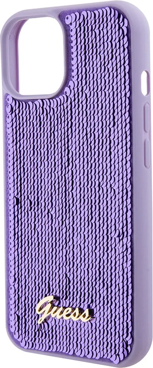 Guess Sequins Script Logo Hoes - iPhone 15 - Paars GUHCP15SPSFDGSU - afbeelding 6 van 6