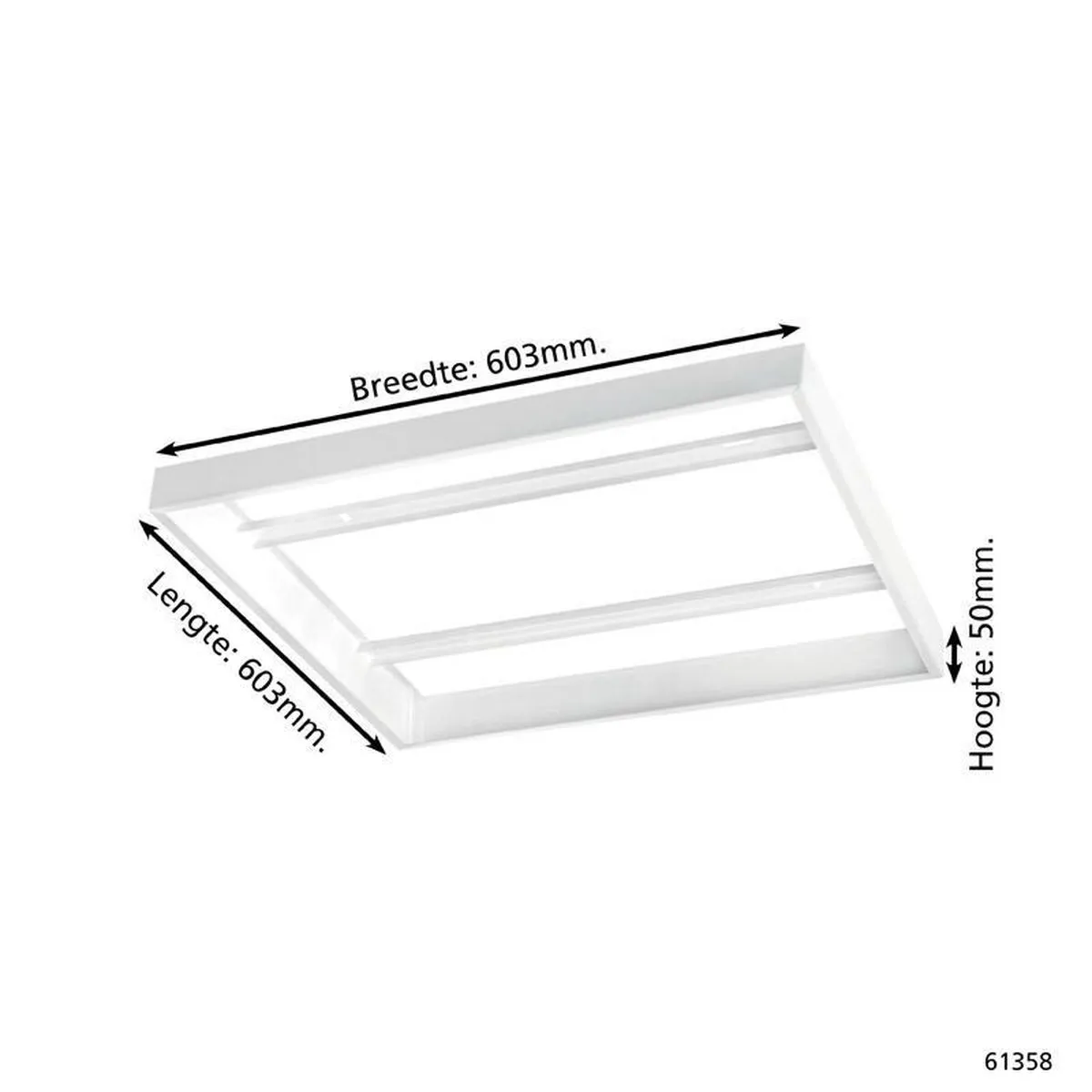 Eglo Professional Salobrena 1 Opbouwframe voor LED Inlegpanelen - Wit - afbeelding 6 van 6