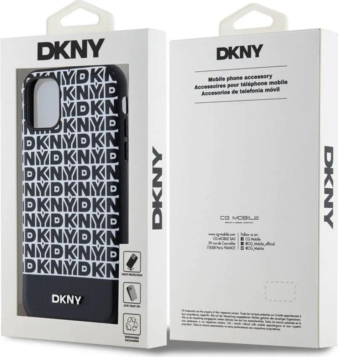 DKNY Repeat Bottom Stripe Hoesje iPhone 11 - Zwart - DKHMN61PSOSPK