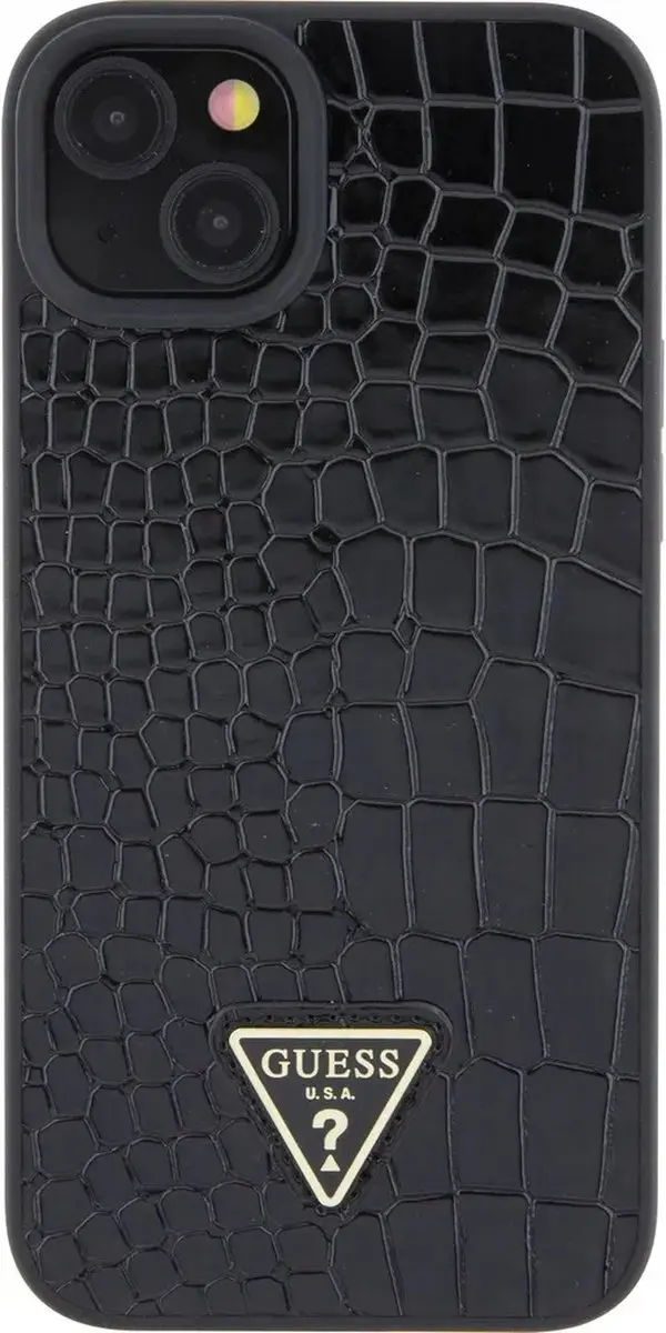GUESS Crocodile Triangle Back Case - iPhone 15 - Zwart
