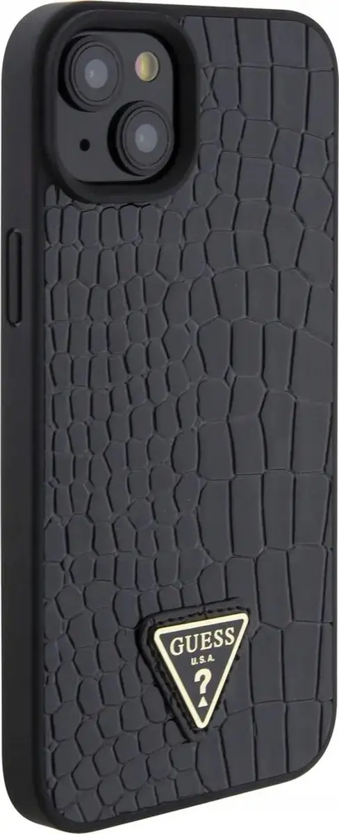 GUESS Crocodile Triangle Back Case - iPhone 15 - Zwart