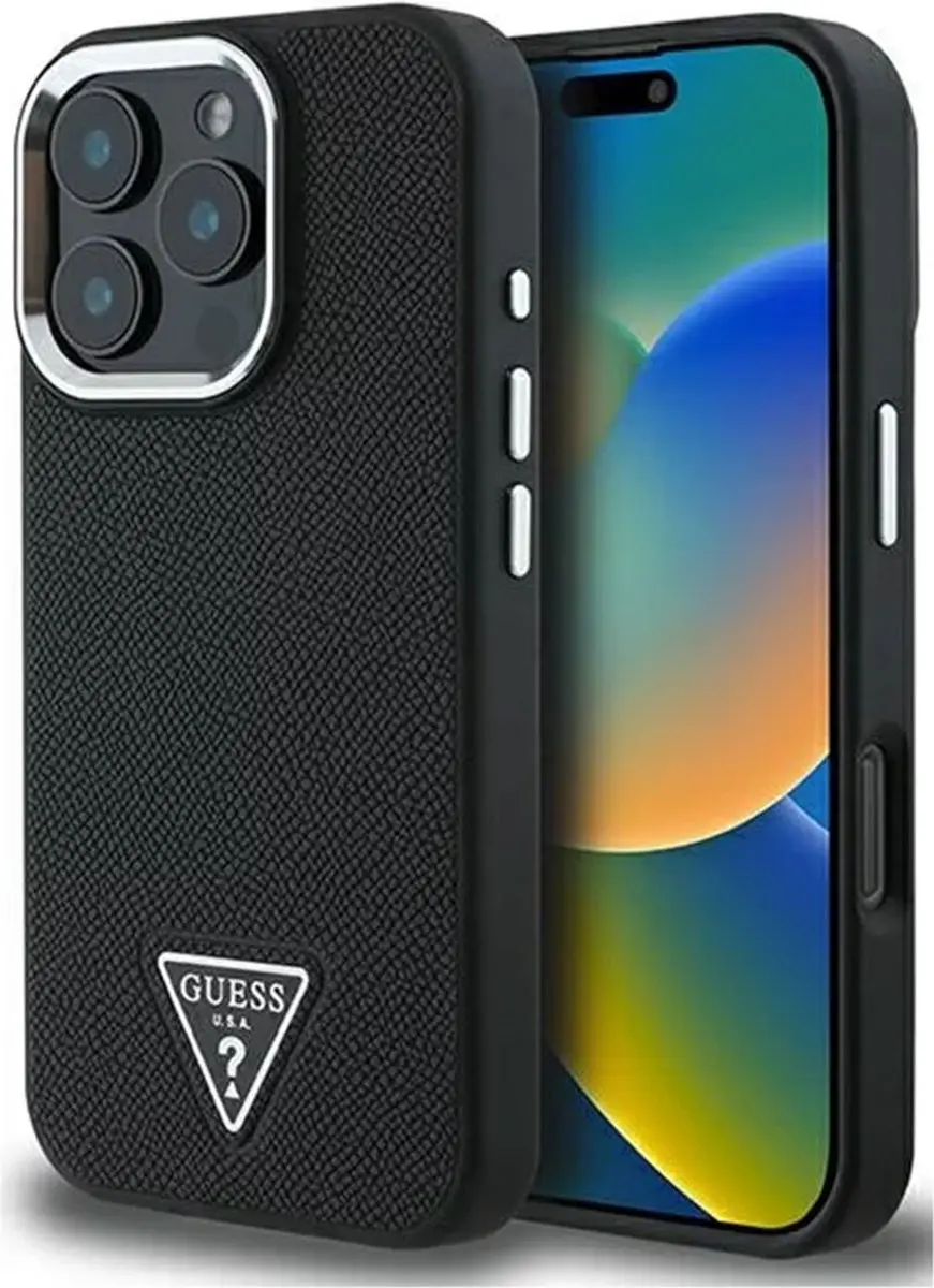 Guess Grained Triangle Hoesje iPhone 16 Pro
