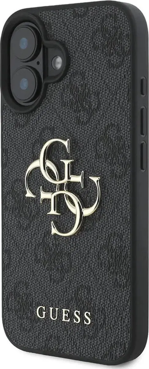 Guess Metal Logo iPhone 16 Hoesje - Grijs