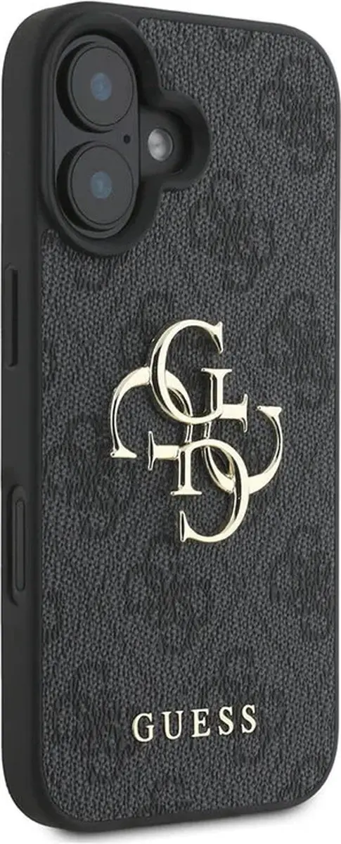 Guess Metal Logo iPhone 16 Hoesje - Grijs