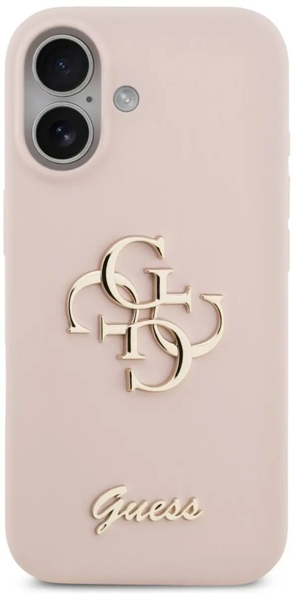 GUESS Siliconen Hoesje iPhone 17 - 1 Pasje - Zwart
