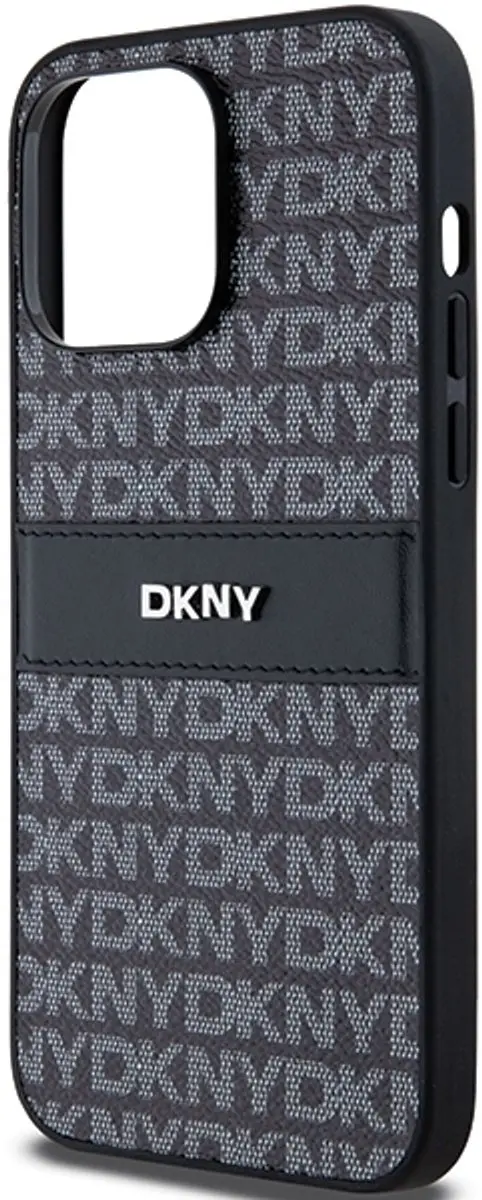 DKNY Textured Tonal Stripe Back Case - iPhone 14 Pro - Zwart