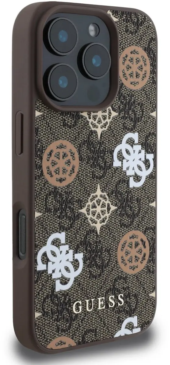 Guess Peony iPhone 16 Pro Max Hoesje - Bruin - Magsafe