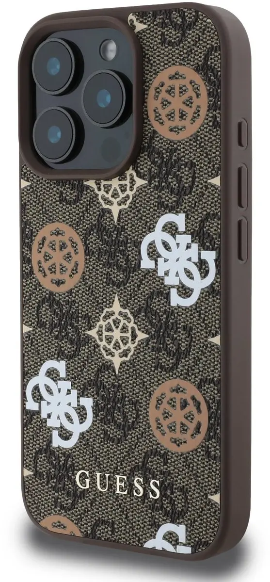 Guess Peony iPhone 16 Pro Max Hoesje - Bruin - Magsafe