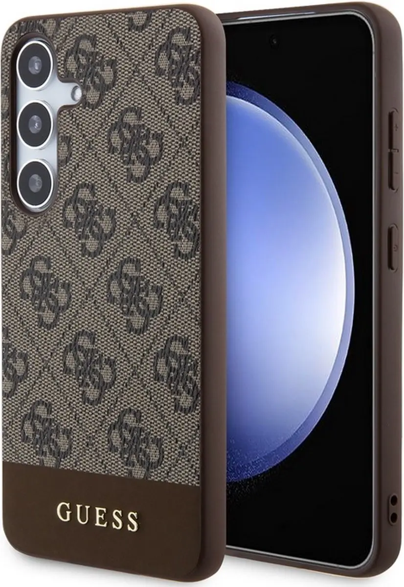 Guess 4G Stripe Hoesje - Samsung Galaxy S24 Plus - Bruin
