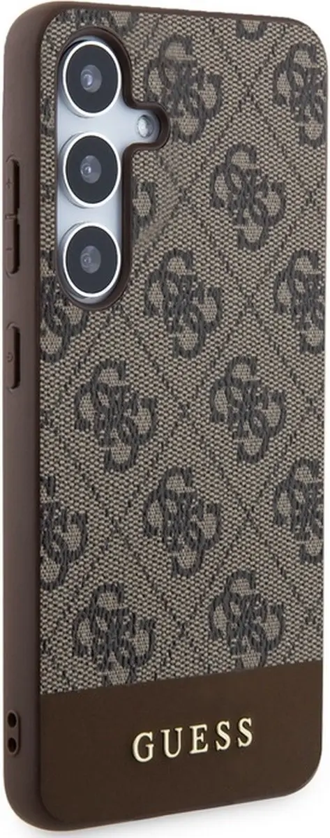 Guess 4G Stripe Hoesje - Samsung Galaxy S24 Plus - Bruin