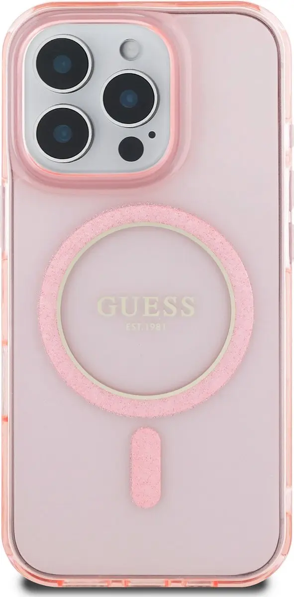 Guess Beschermhoesje iPhone 16 Pro Max MagSafe - Roze