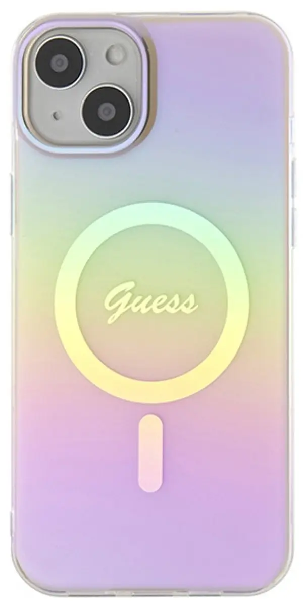 GUESS Iridescent Back Case MagSafe - Roze - iPhone 15 Plus