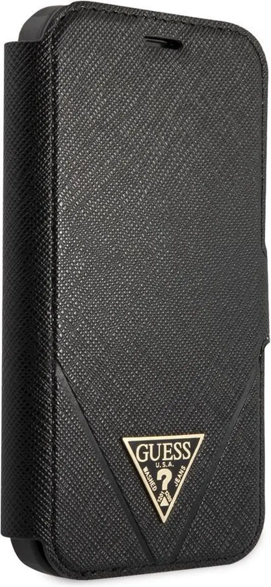 GUESS iPhone 12 Mini Bookcase Hoesje - 3 Pasjes - Zwart