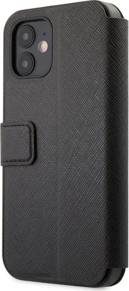 GUESS iPhone 12 Mini Bookcase Hoesje - 3 Pasjes - Zwart - afbeelding 6 van 6