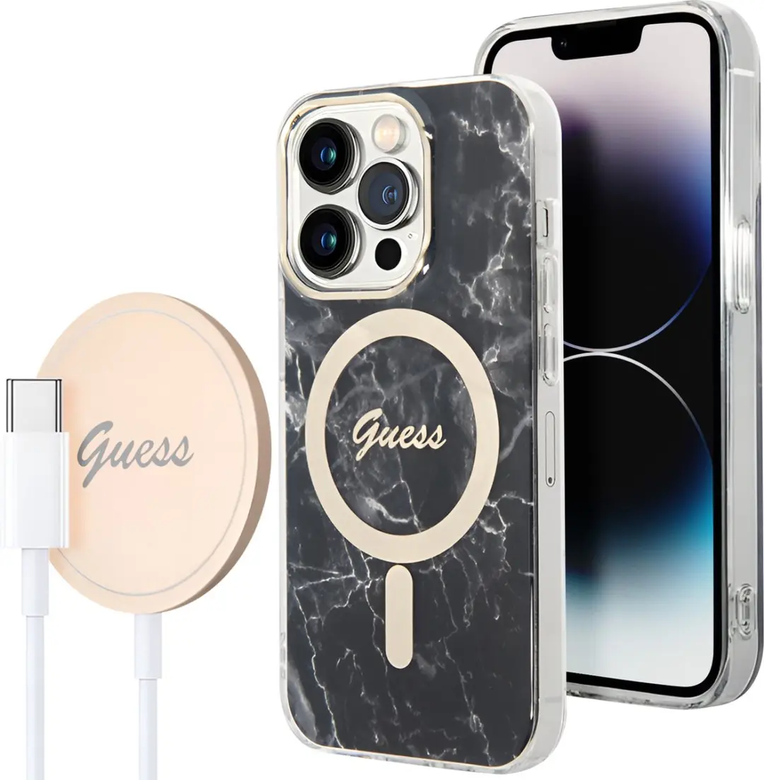 GUESS Hoesje iPhone 14 Pro Marble Pattern