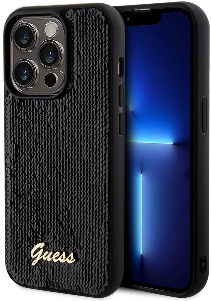 GUESS Sequins Back Case iPhone 14 Pro - Zwart GUHCP14LPSFDGSK - afbeelding 6 van 6