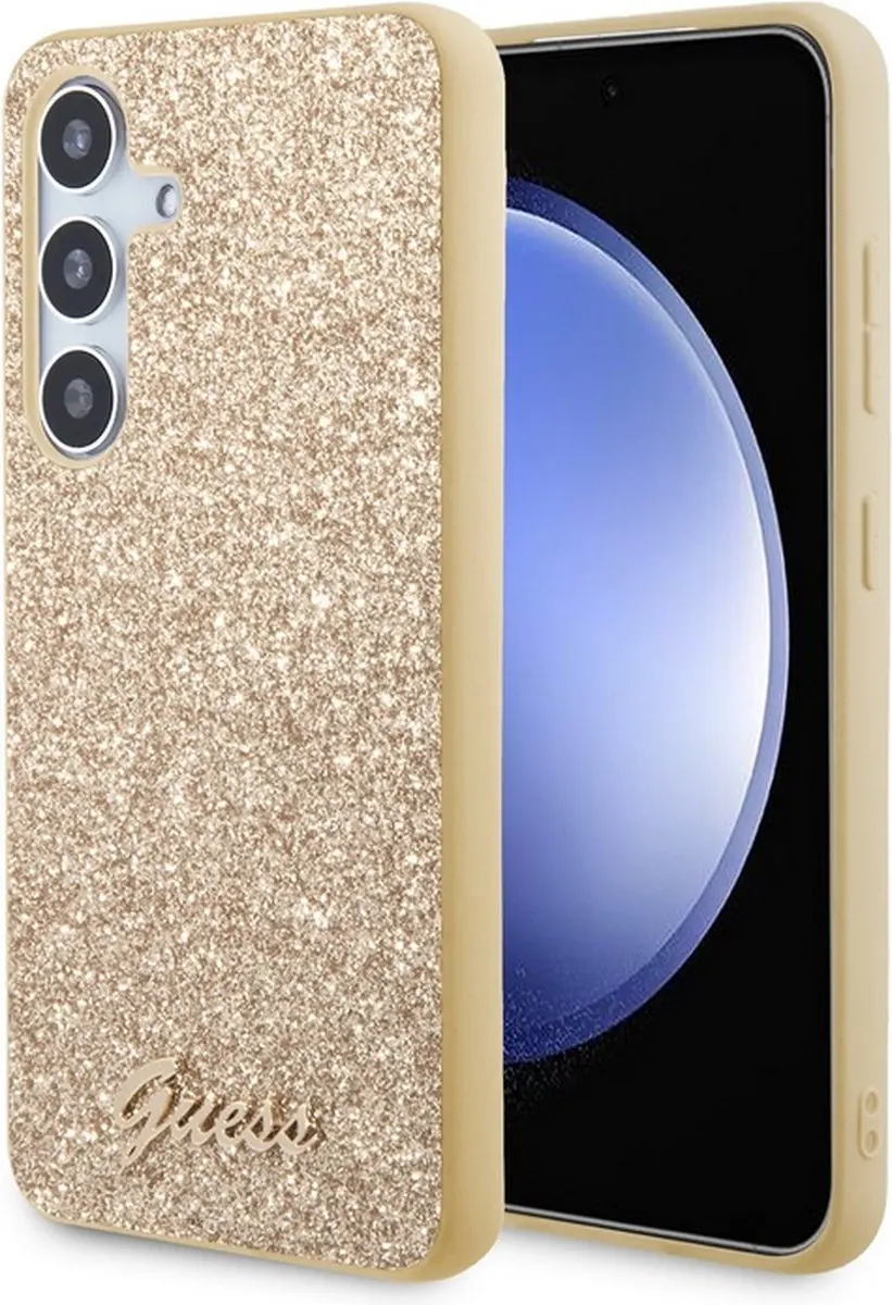 GUESS Glitter Back Case Samsung Galaxy S24 Plus - Goud - MPN 3666339241377