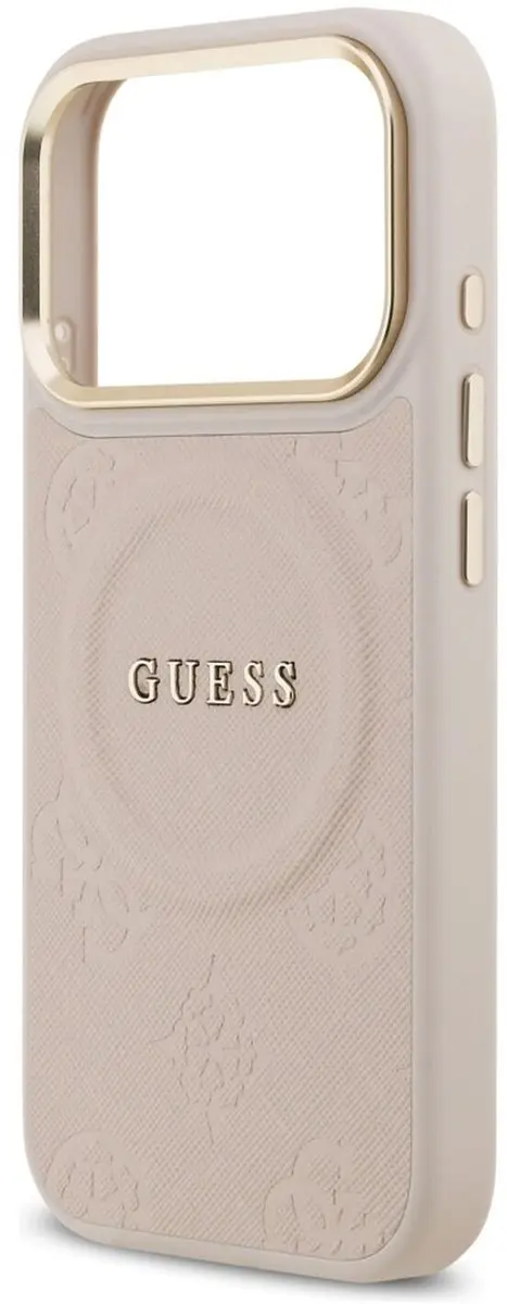 GUESS Peony Hot Stamp MagSafe Hoesje iPhone 17 Pro Max - Zwart