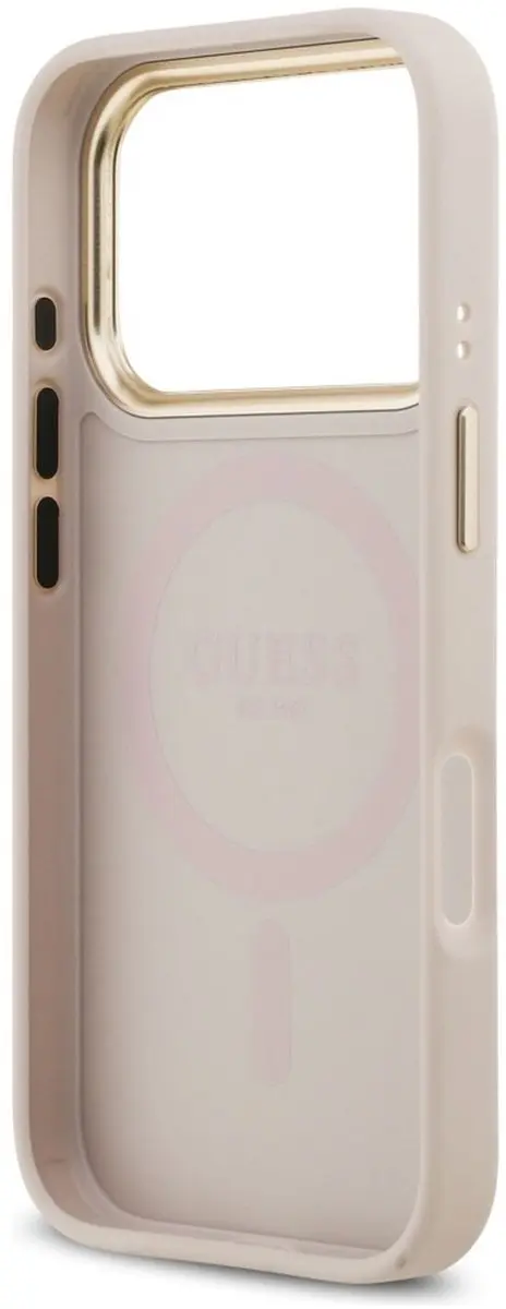 GUESS Peony Hot Stamp MagSafe Hoesje iPhone 17 Pro Max - Zwart