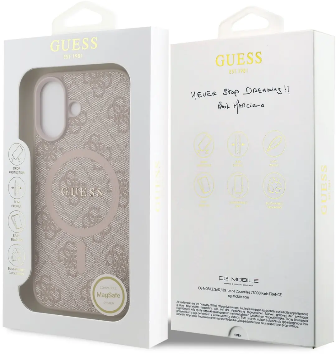 Guess PU Leather iPhone 17 MagSafe Hoesje - Roze