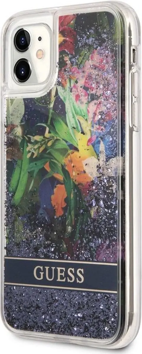 Guess Flower Liquid Glitter Hoesje