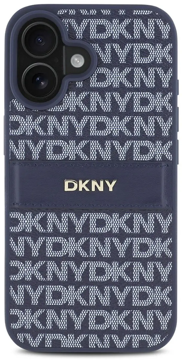 DKNY Repeat Pattern Tonal Stripe iPhone 16 Hoesje - Blauw DKHCP16SPRTHSLB