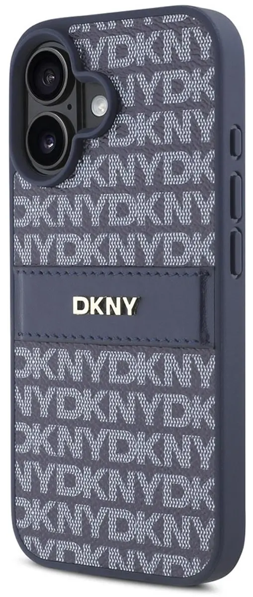 DKNY Repeat Pattern Tonal Stripe iPhone 16 Hoesje - Blauw DKHCP16SPRTHSLB