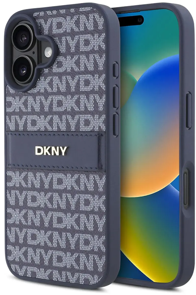 DKNY Repeat Pattern Tonal Stripe iPhone 16 Hoesje