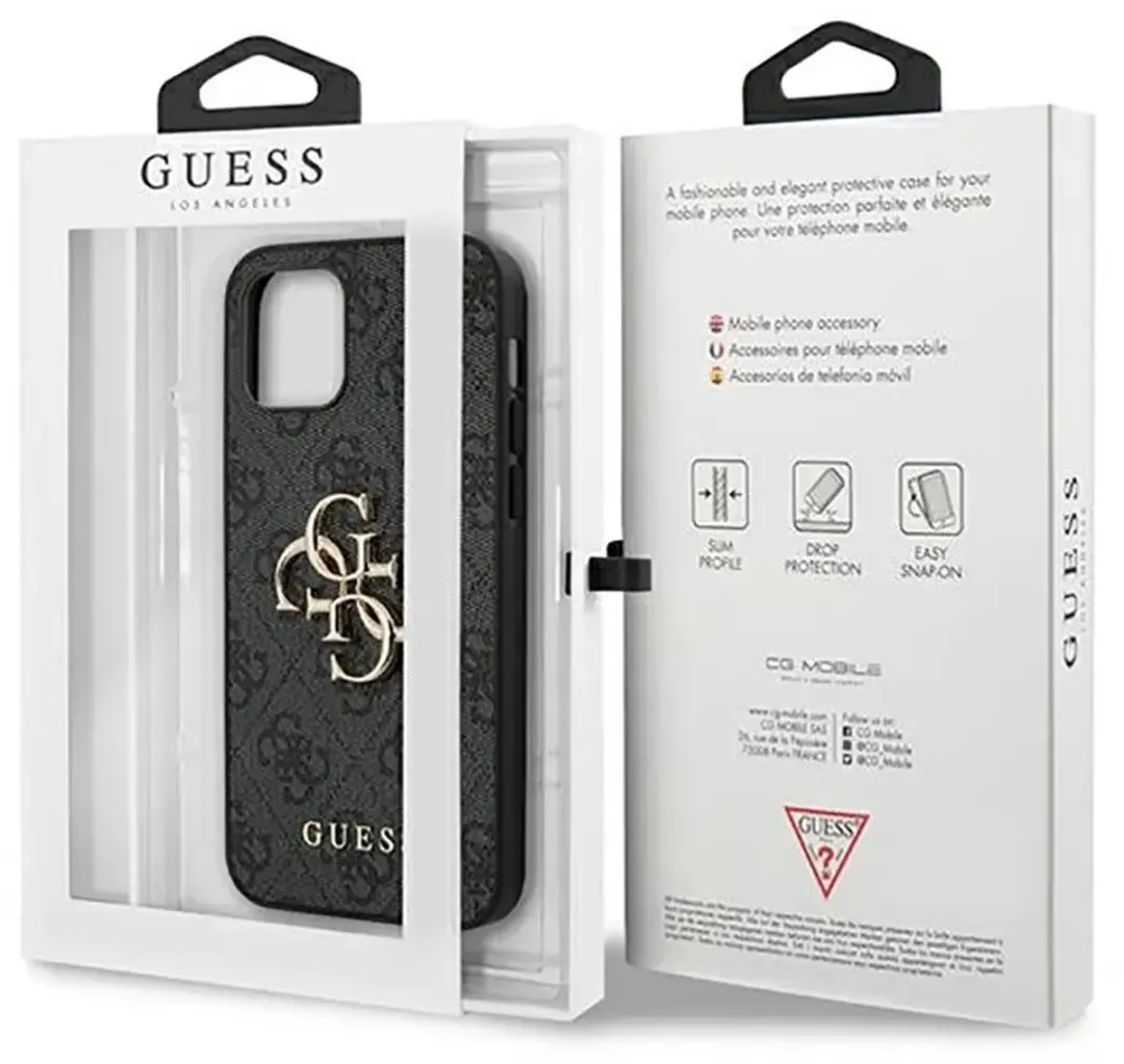 GUESS TPU Back Cover iPhone 12/12 Pro - Grijs
