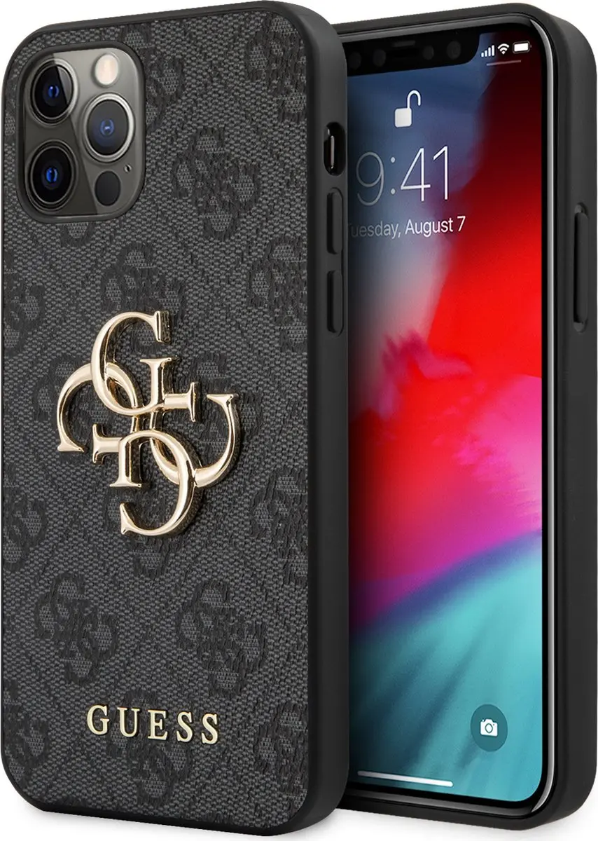 GUESS TPU Back Cover iPhone 12/12 Pro - Grijs