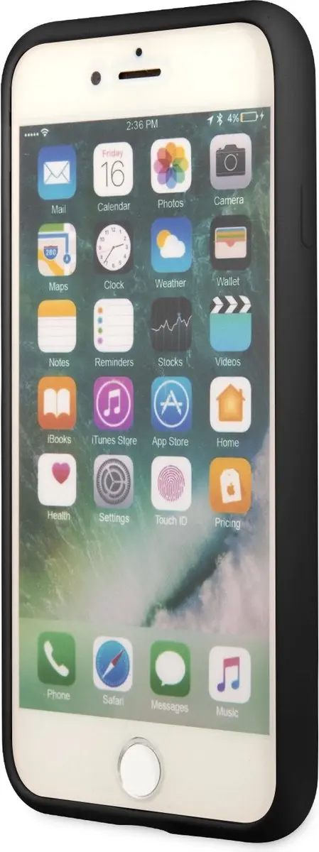 GUESS Silicone Triangle Line Back Case - iPhone 7/8/SE Zwart