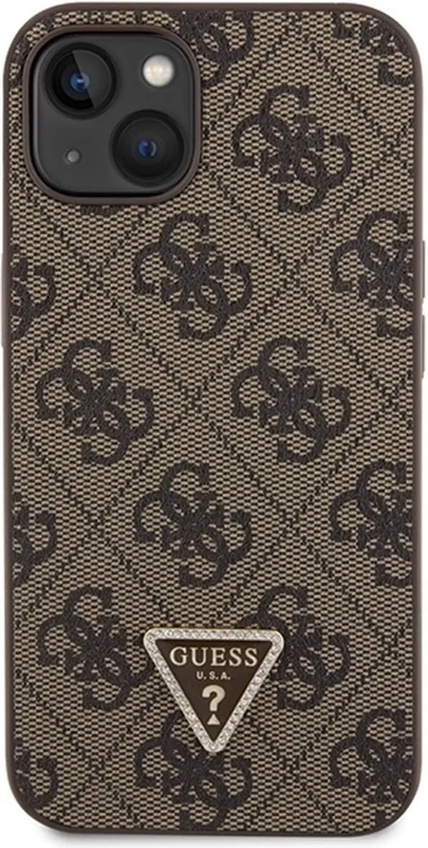GUESS 4G Triangle Crossbody Hoesje - iPhone 14 - Bruin - afbeelding 6 van 6