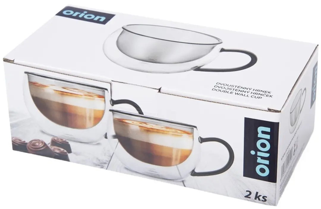 Orion Thermische Glazen 300ml - Dubbele Wand - Set van 2 - Zwart