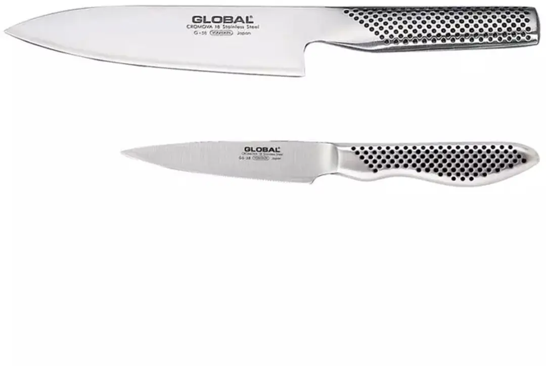 Global G5838 Messenset 2-delig - Koksmes & Officemes RVS