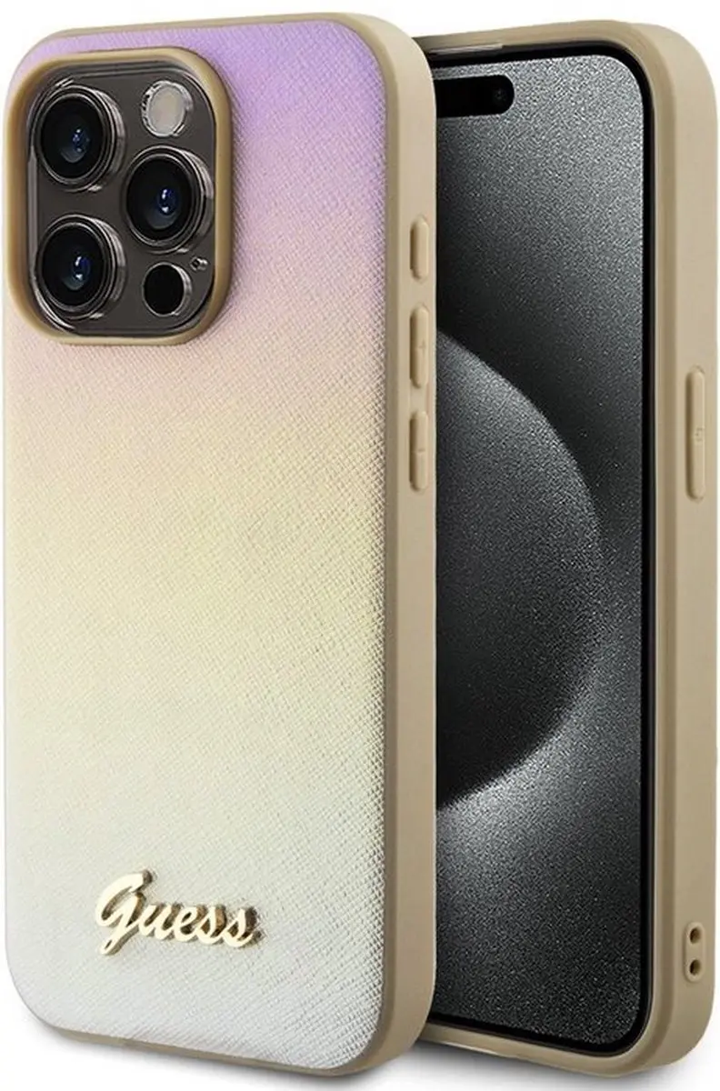 GUESS Iridescent Metal Script Back Case