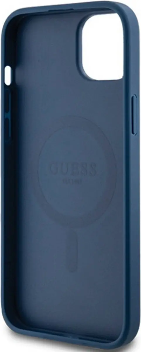 Guess 4G Back Case MagSafe iPhone 15 - Blauw