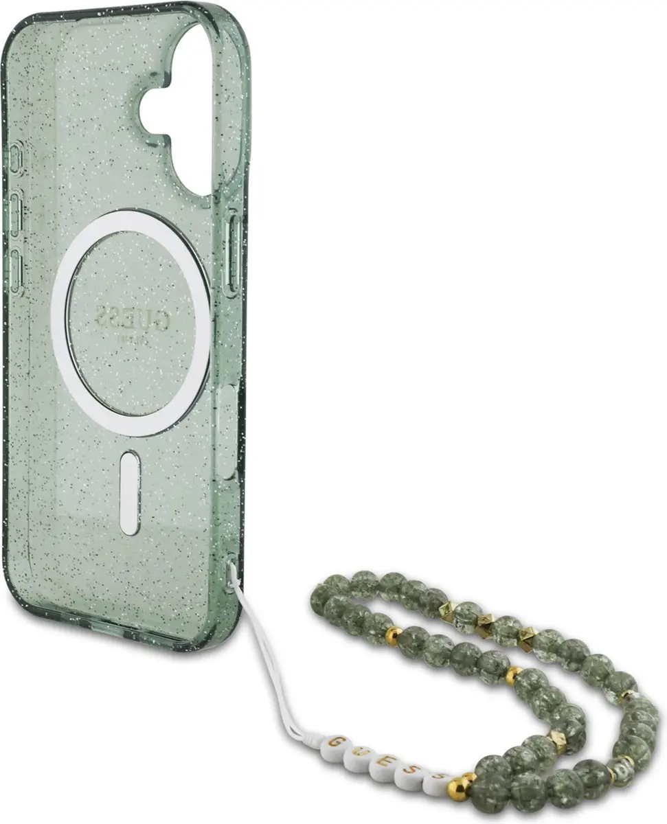 GUESS MagSafe Glitter Case iPhone 16 Pro Max - Groen