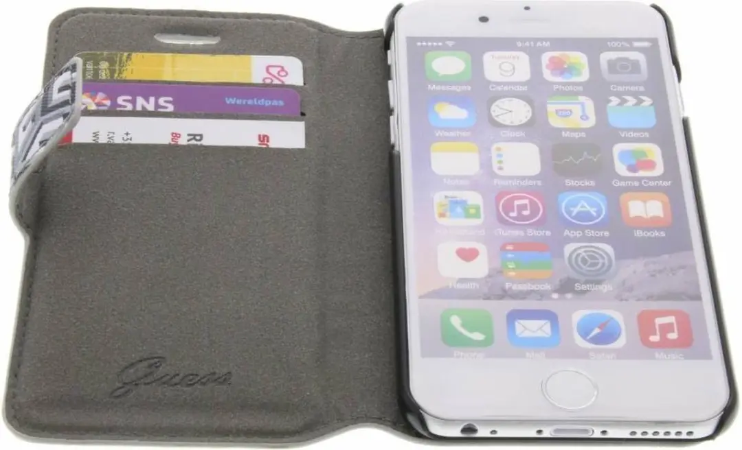 GUESS G-Cube Book Case iPhone 6/6s - 6G36251801 - Zwart/Multicolor