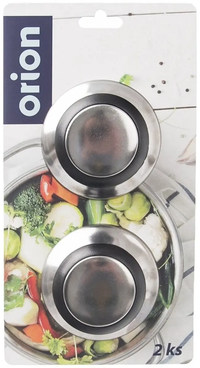 Orion Stalen Dekselknoppen - 2 Stuks - Zilver/Zwart